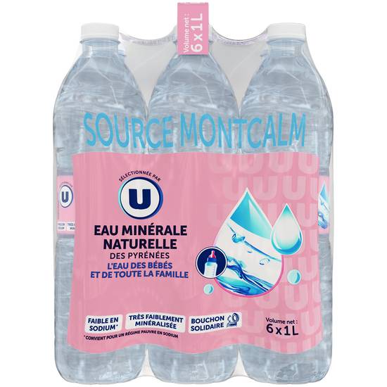 Eau de source naturelle des Alpes 6 bouteilles de 1,5l - Super U, Hyper U,  U Express 