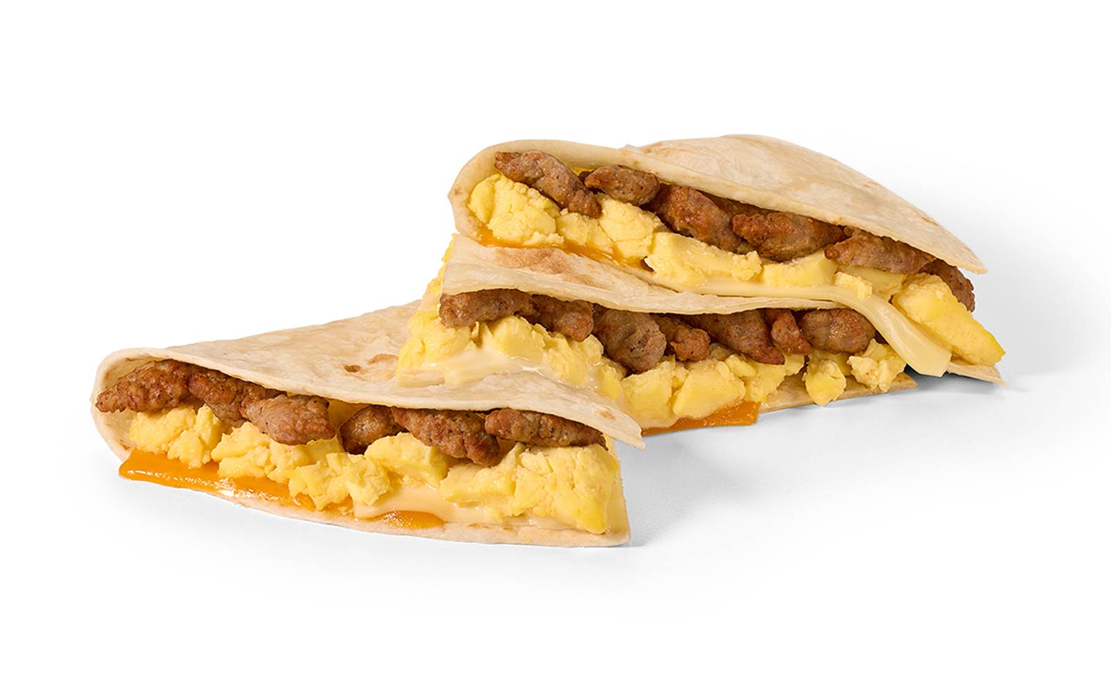 Quesadilla Breakfast Toasted Whole Mainstream: Scrambled Eggs Sausage And Cheese - Each