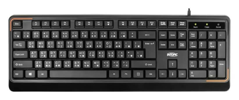 #245787 INTOPIC 低噪多媒體有線鍵盤-黑 KBD-101