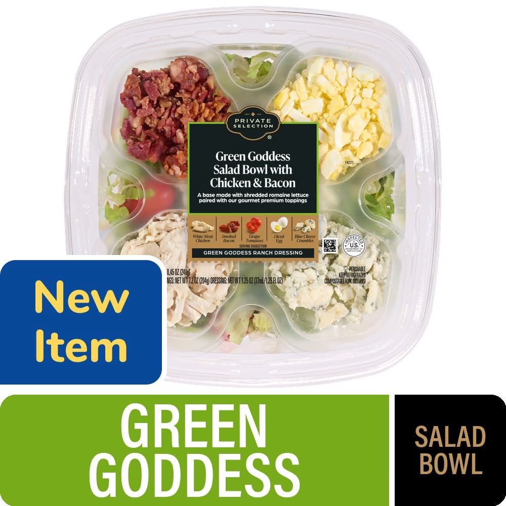 Private Selection Green Goddess Salad Bowl With Chicken & Bacon Delivery  Near Me | Order Online | Uber Eats