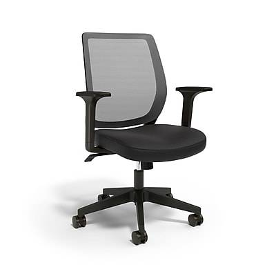 Staples Essentials Ergonomic Fabric Swivel Task Chair (black)