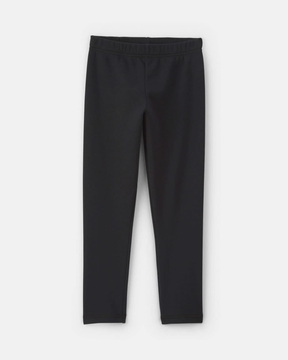 Girls Fleece Pull-On Stretch Leggings - Black - 7