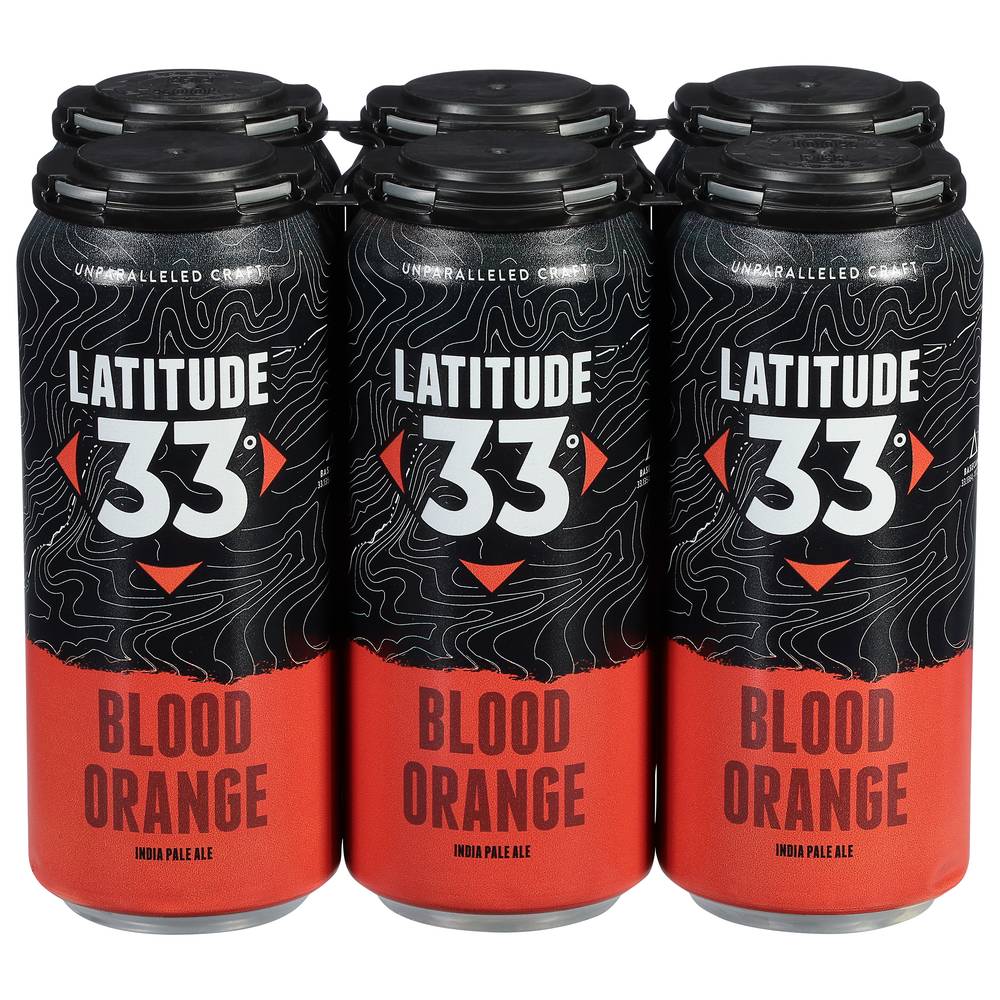 Latitude 33 India Pale Ale Beer (6 pack, 16 fl oz) (blood orange)