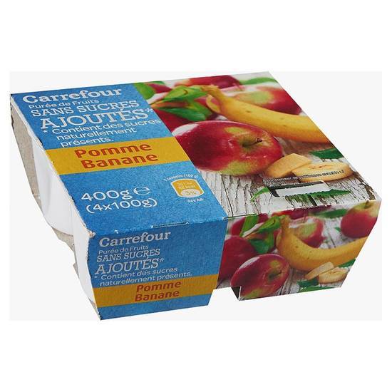 Carrefour - Purée sans sucres ajoutés (pomme - banane)
