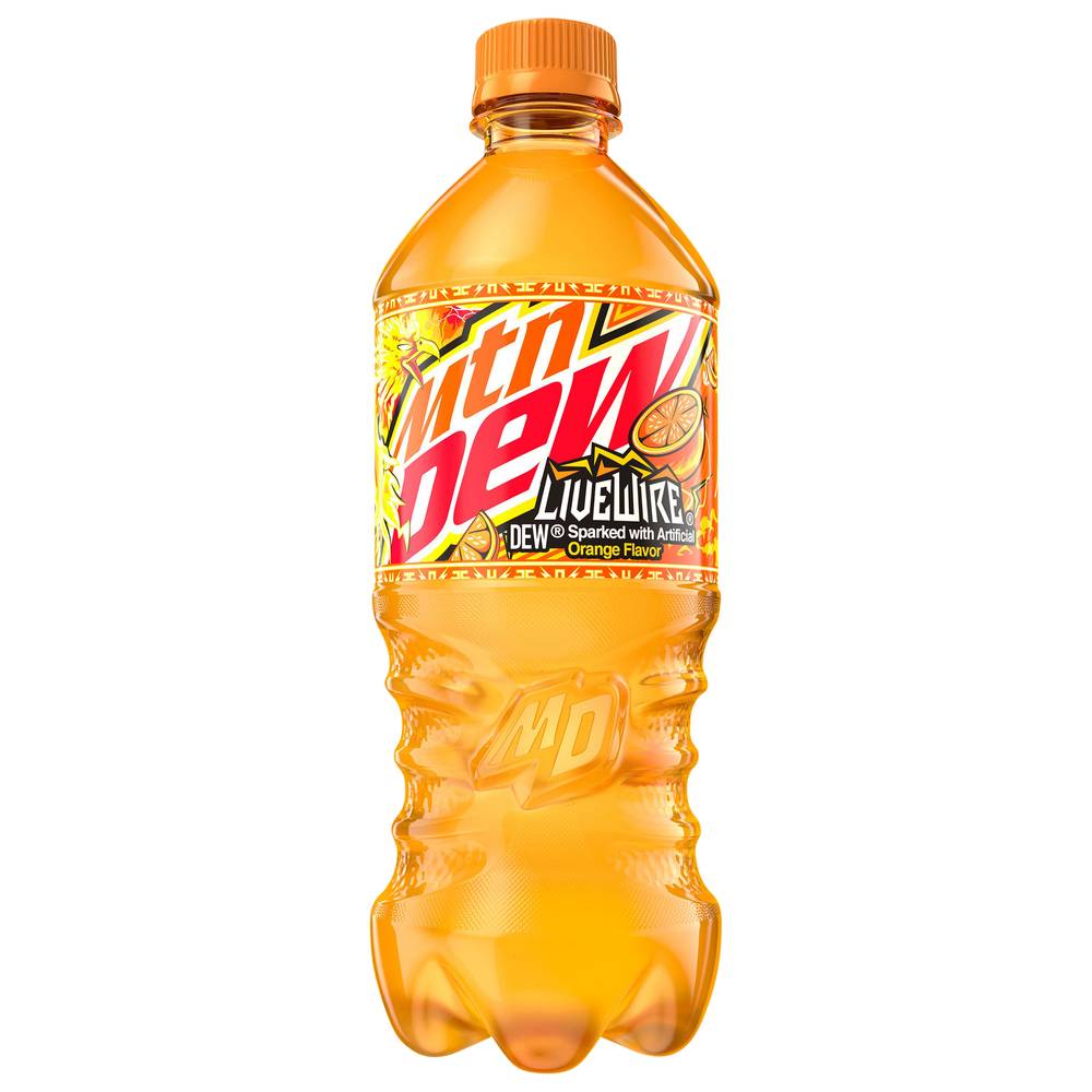 Mtn Dew Live Wire Sparked Soda, Orange (20 fl oz)