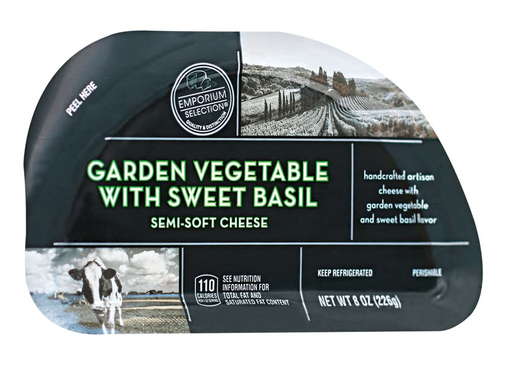 Emporium Selection Garden Vegetable & Sweet Basil Hand Crafted Cheese (8 oz)