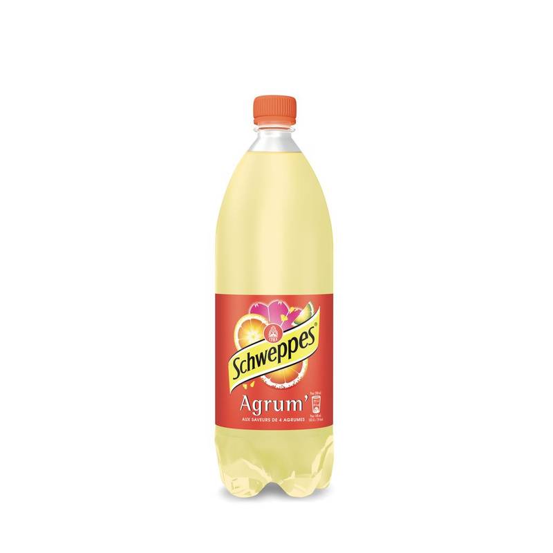 Schweppes - Boisson gazeuse au soda, agrumes (1L)