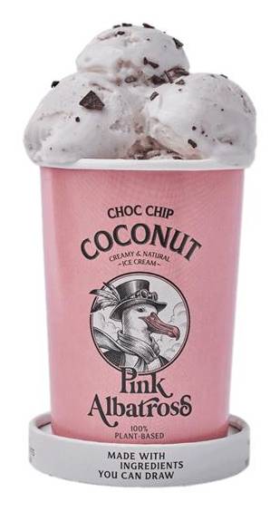 Gelado vegan pepitas de chocolate