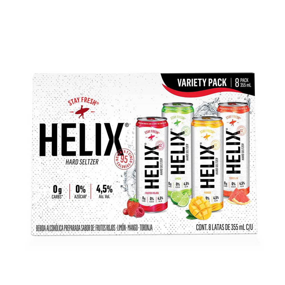 Helix hard seltzer (8 pack, 355 mL) (Surtido)