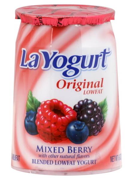 La Yogurt Original Blended Low Fat Yogurt, Mixed Berry (6 oz)