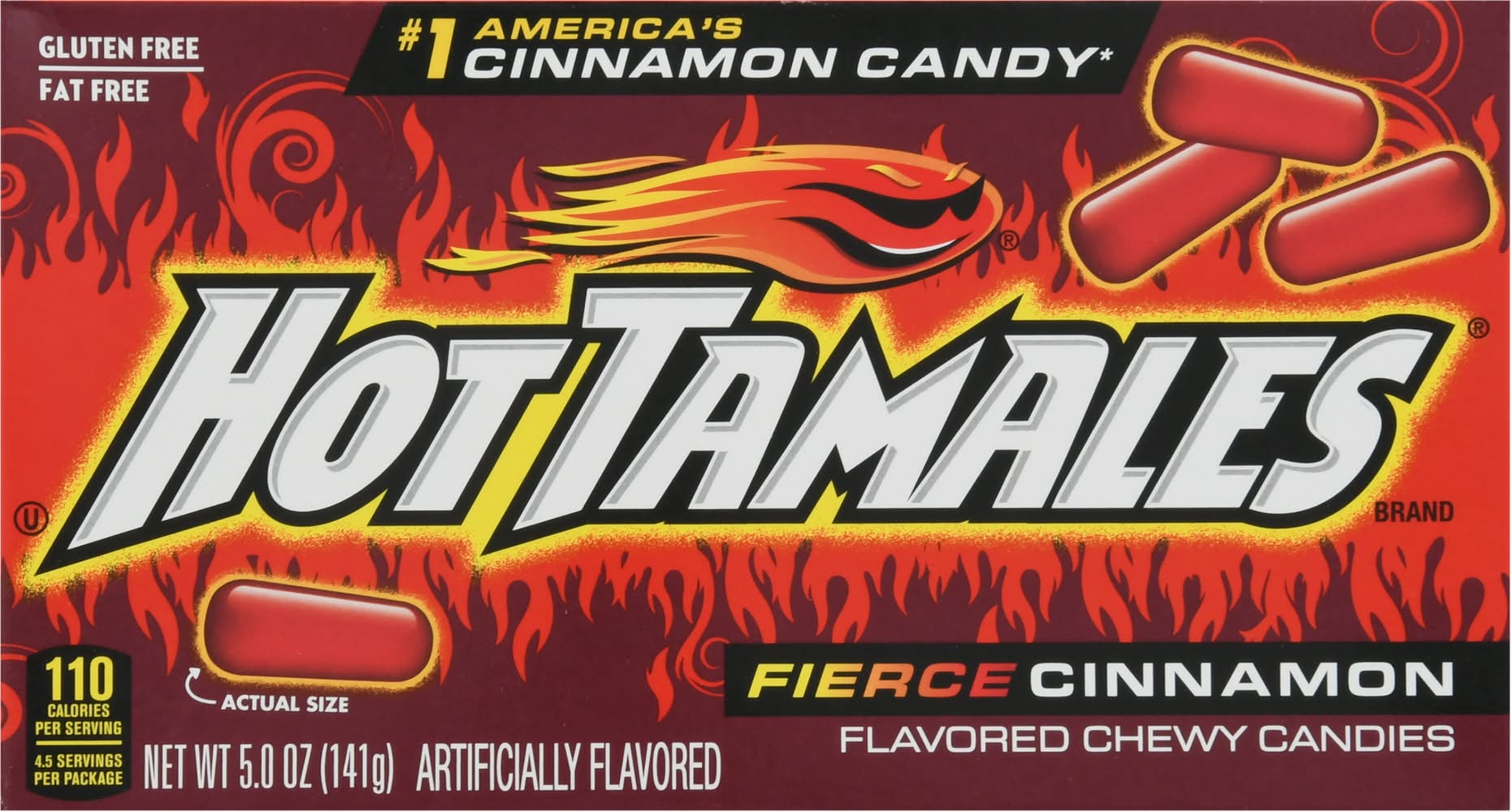 Hot Tamales Soft Chewy Candy, Fierce Cinnamon (5 oz)