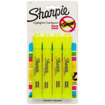 Sharpie Fluorescent Yellow Tank-Style Highlighters (4 ct)
