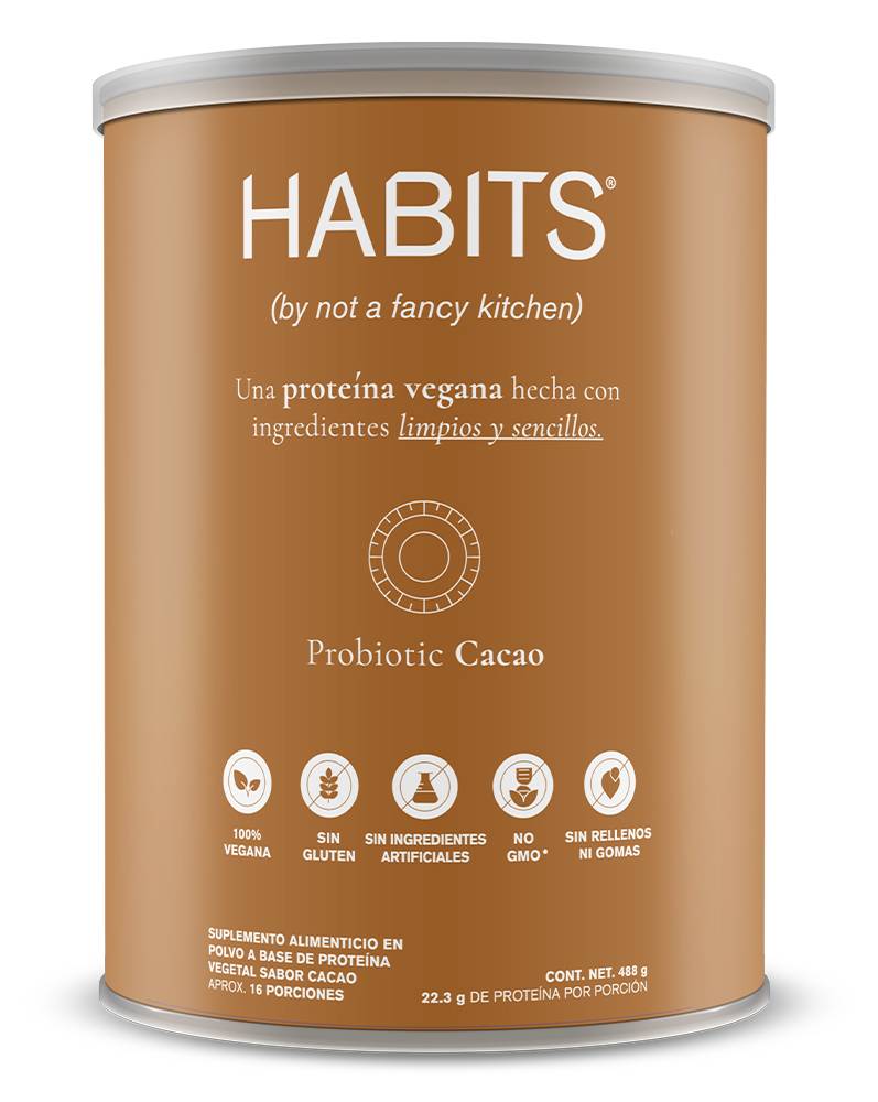Habits · Suplemento alimenticio en polvo a base de proteína vegetal, cacao (488 g)