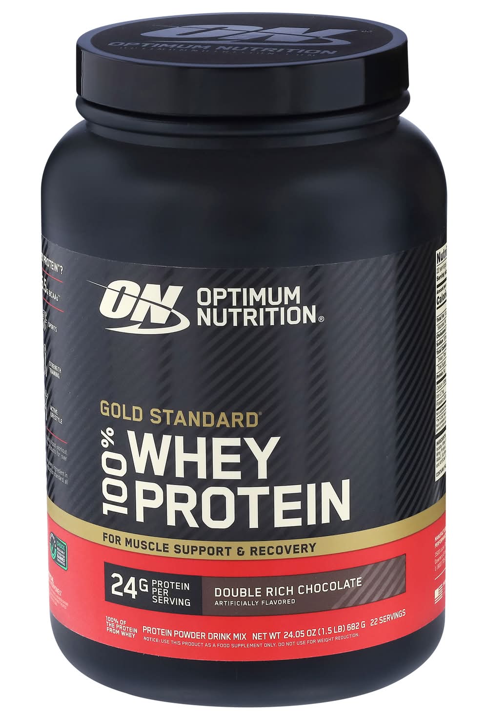 Optimum Nutrition 100% Gold Standard Whey Protein Powder, Double Rich Chocolate (24.05 oz)