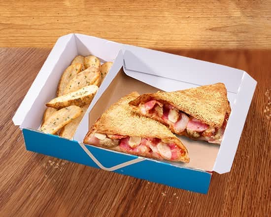 クリスピッツァバーガー ガーリックベーコンチーズ（サイド付き） Crispizzaburger Garlic Bacon Cheese (with Side)