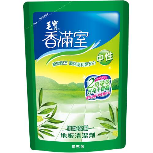 毛寶香滿室中性地板清潔劑補充包-清新茶樹1800g <1800g克 x 1 x 1PACK包>