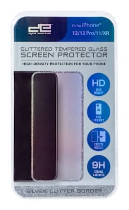 iPhone 11®/Xr® Glitter Ombre Tempered Glass Screen Protector Gray