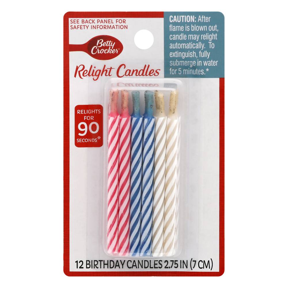 Betty Crocker Relight Birthday Candles, 12 ct