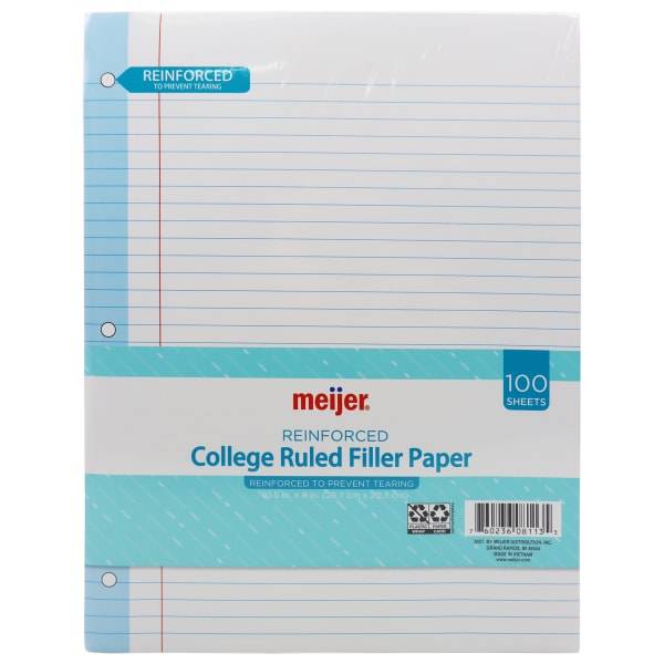 Meijer Reinforced Filler Paper 100 Sheets College