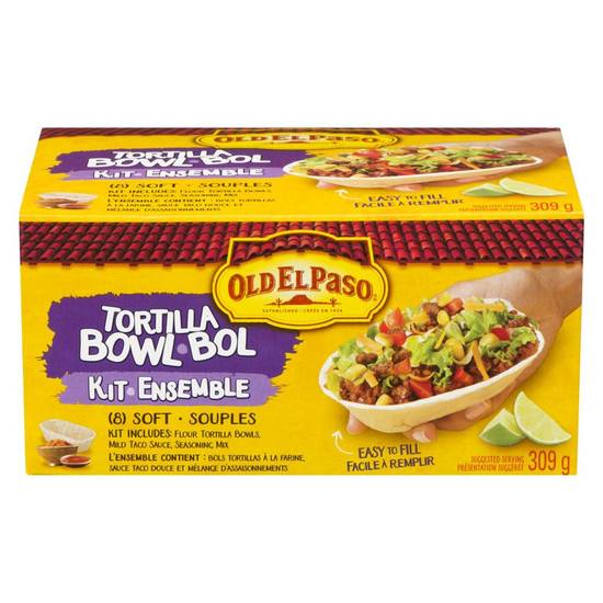 Old El Paso · Ensemble à tacos avec bols de tortillas souples (309 g) - Tortilla Bowl Kit (309 g)
