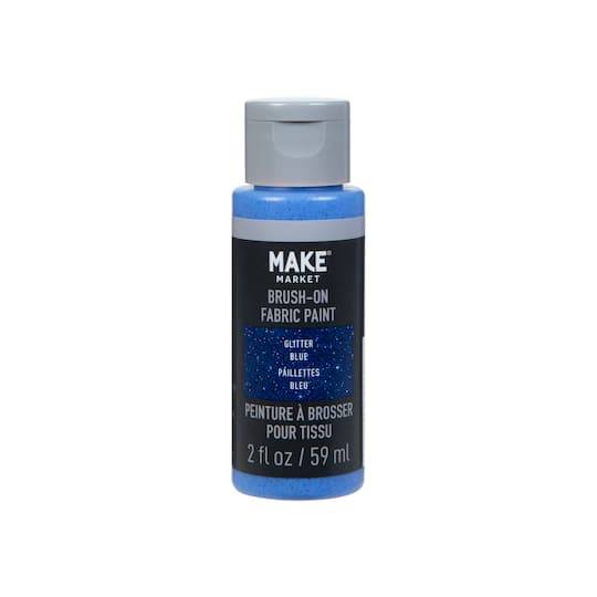 Make Market Glitter Brush-On Fabric Paint, Blue (2 fl oz)