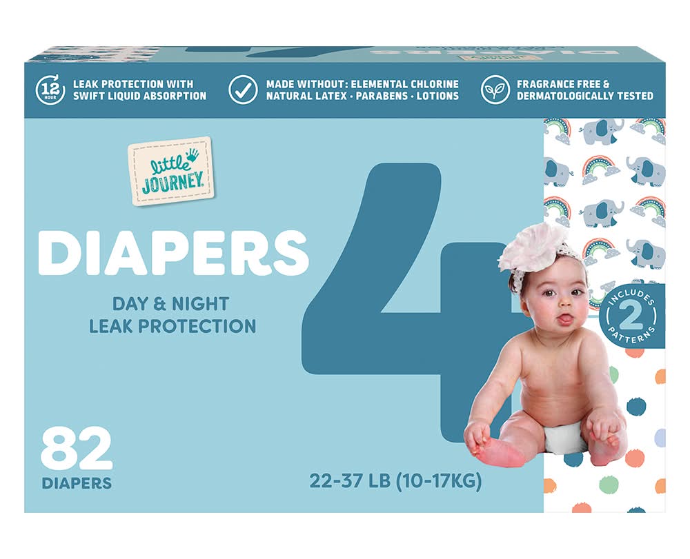 Little Journey Club pack Diapers, Size 4 (84 ct)