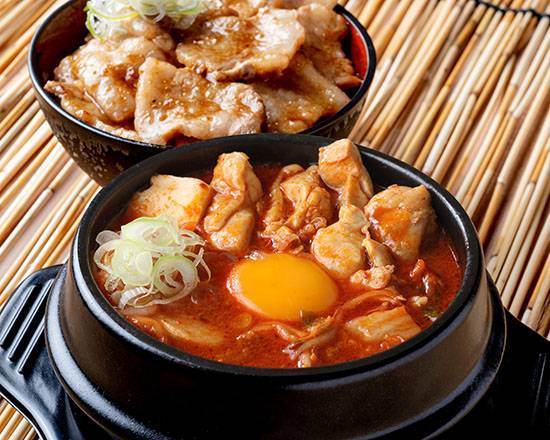 鶏ももスンド�ゥブ～ミニカルビ丼セット～ Chicken Sundubu with Kalbi Rice Bowl Set