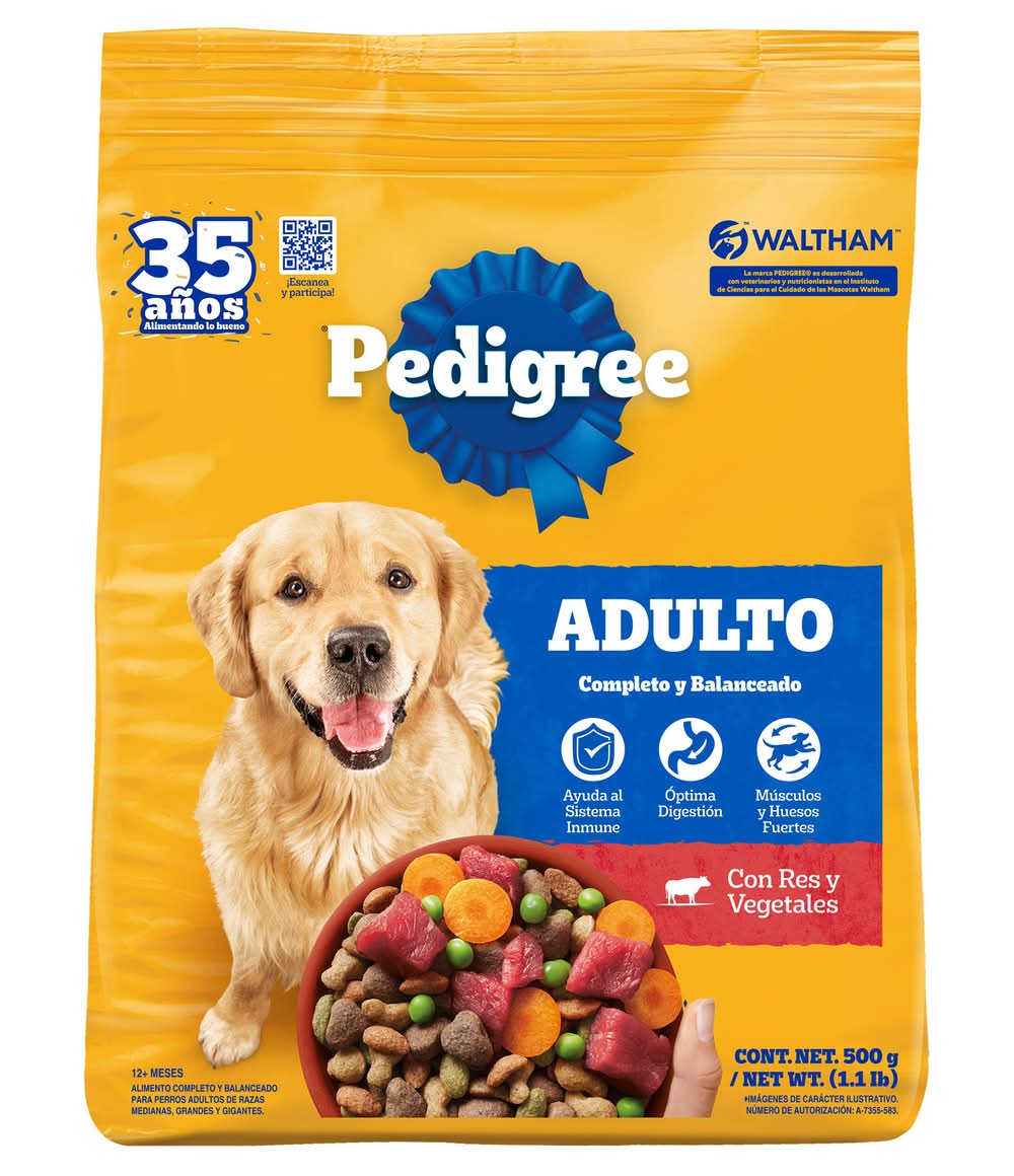 Pedigree · Alimento seco para perro, Adulto-Raza Mediana-Grande (500 g)