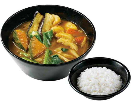 かぼちゃと冬野菜スープカレー（ライス付） Pumpkin and winter vegetable soup curry (with rice)