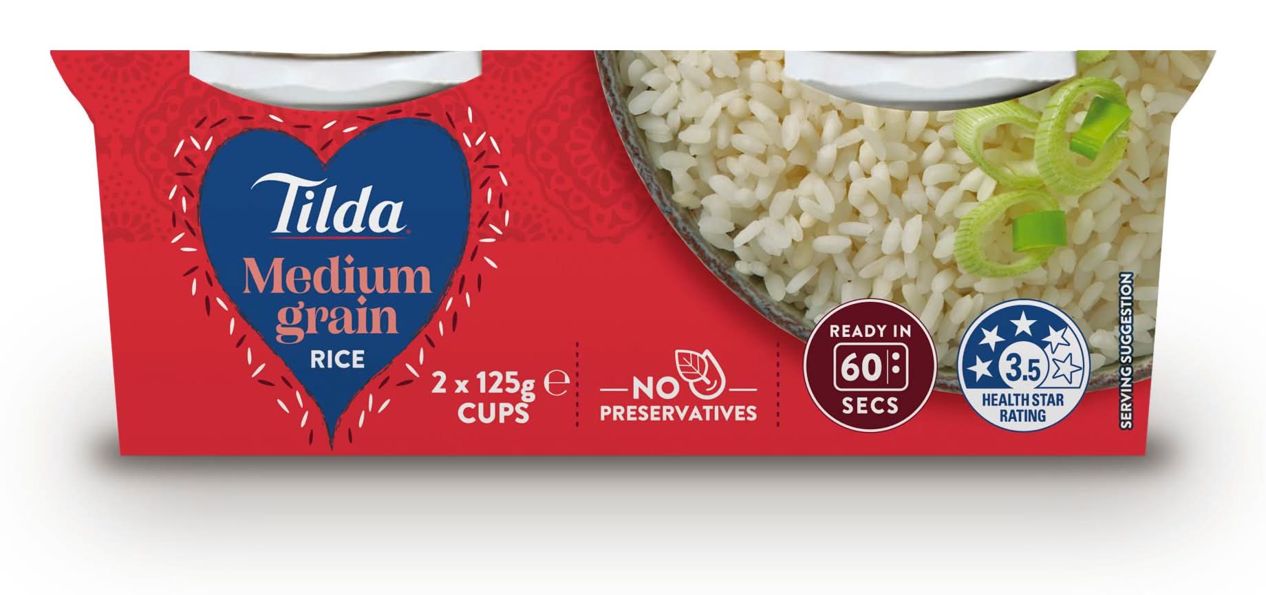 Tilda Medium Grain Rice Cups 2x125g