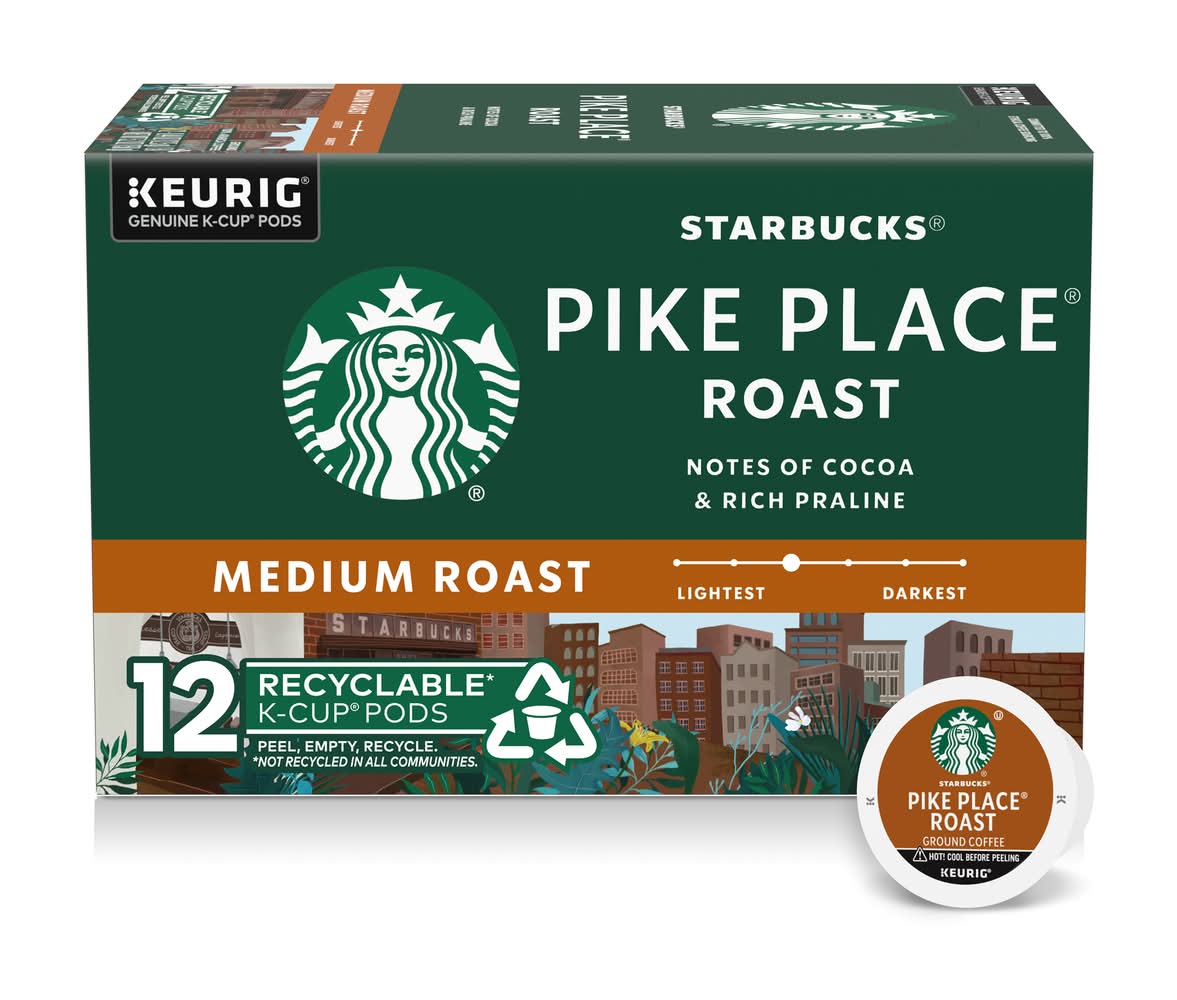 Starbucks Medium Roast Pike Place K-Cup Coffee Pods (5.28 oz, 12 ct)