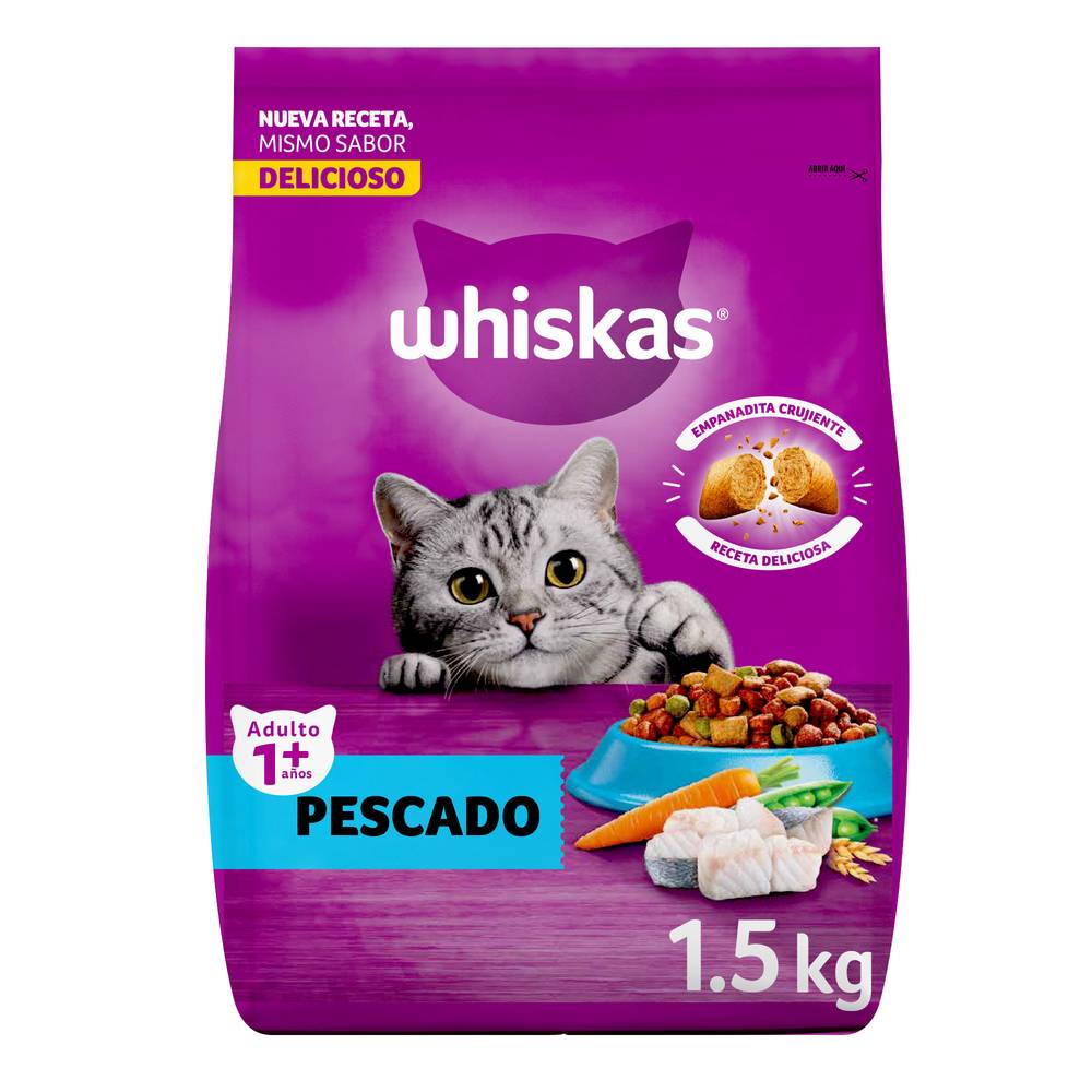 Whiskas alimento adulto sabor pescado (bolsa 1.5 kg)