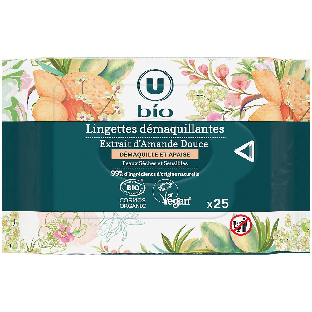 U Bio - Lingettes démaquillantes à la camomille pour peaux sèches et sensibles