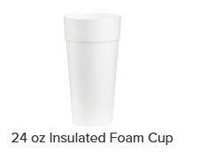 Dart - 24J16 - 24 oz Foam Cup Uses 16 oz Lid - 500 ct (1X500|Case of 1)