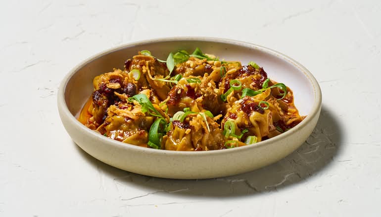 Szechuan Shrimp + Pork Dumplings