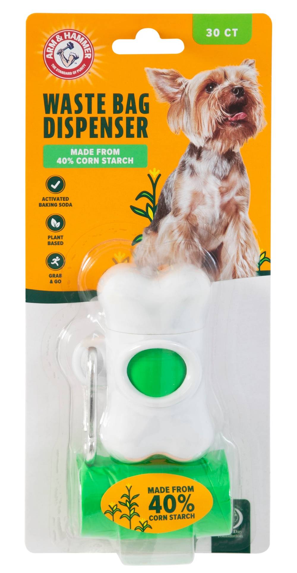 Arm & Hammer Odor Control Dispenser & Corn Starch Waste Bags (30 ct)