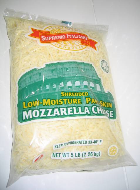 Supremo Italiano - Part Skim Shredded Mozzarella Cheese - 5 lb Bag