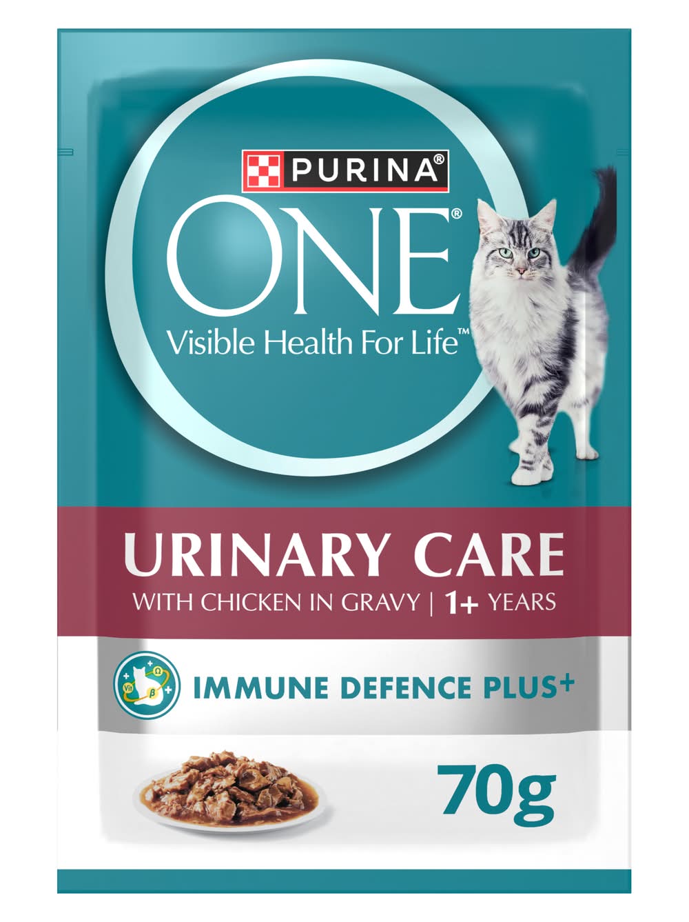 Purina One Adult Urinary Care With Chicken in Gravy Wet Pouch Cat Food (70g)