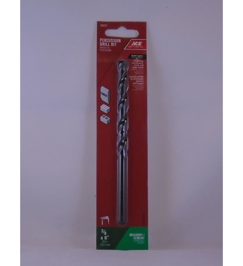 ACE 3/8 In. X 6 In. L Steel Percussion Drill Bit Straight Shank 1 Pc