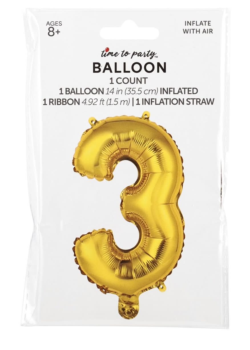 Anagram Air Balloon Number "3", Gold