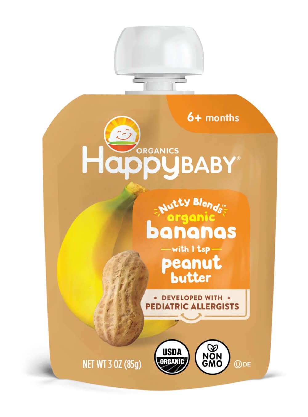 Happy Baby Organics Nutty Blends 6+ Months Bananas With Peanut Butter (3 oz)