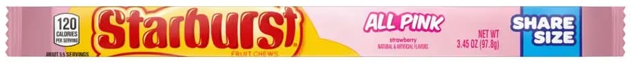 Starburst All Pink Strawberry Chew Share Size Candy