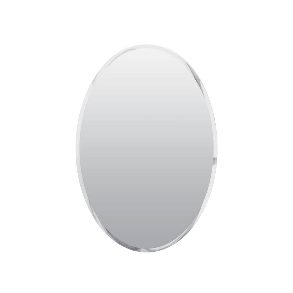 allen + roth 21-in x 31-in Surface Mount Frameless Mirrored Oval Medicine Cabinet | MMV1032MV