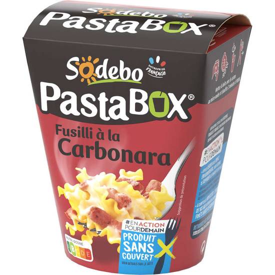 Sodebo pasta'box pâtes fusilli carbonara 300 g