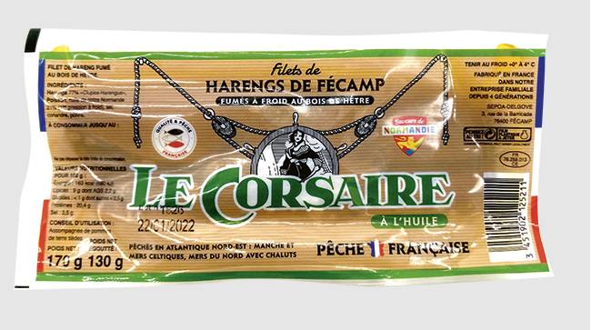 Le Corsaire - Filets de harengs de fécamp fumé doux bio