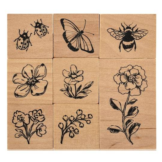 Flower Wood Stamp Set By Recollections