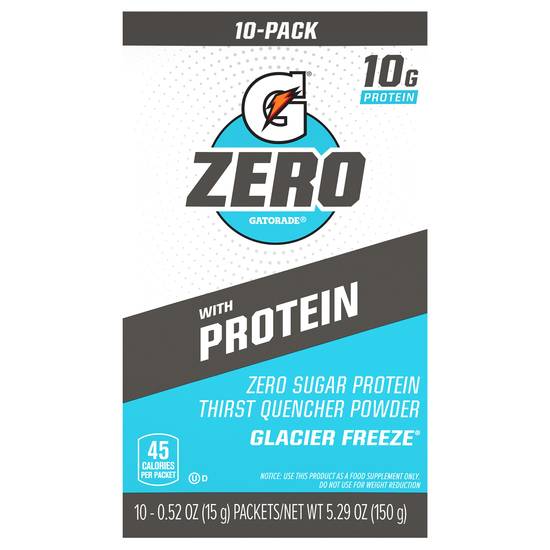Gatorade Zero Sugar Protein Thirst Quencher Powder (10 ct, 5.29 oz)