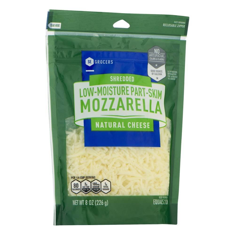 SE Grocers Low-Moisture Part-Skim Shredded Mozzarella (8 oz)