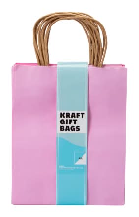 Medium Kraft Gift Bags 10in x 7.95in Pink