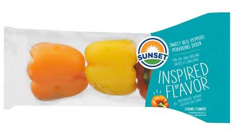 Sunset Rainbow Sweet Bell Peppers (1.3 lbs, 3 ct)